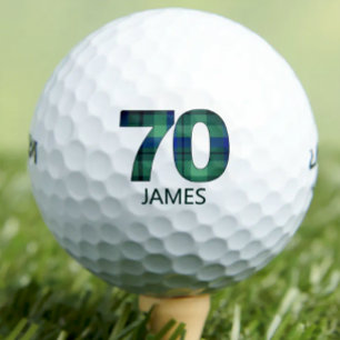 70th birthday golf balls 70 years golf plaid gift