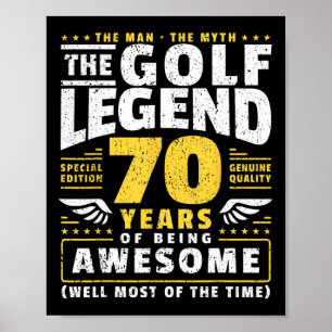 70th Birthday Golf Player 70 Years Old Golfer  Poster