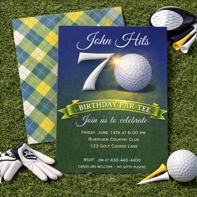 70th Birthday Golf Theme  Invitation (Creator Uploaded)