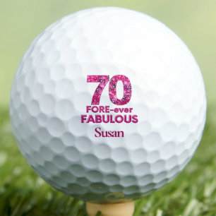 70th Birthday Golfer Gift FORE-ever 70 & Fabulous Golf Balls