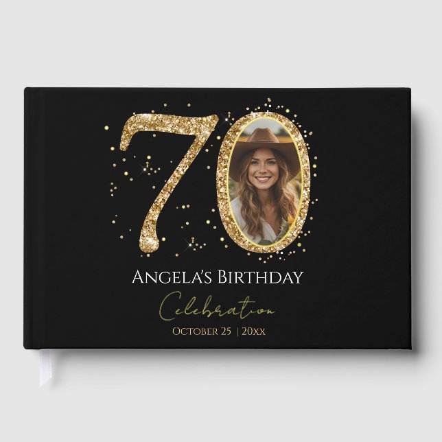 70th birthday guestbook Foil Guestbook (Front)