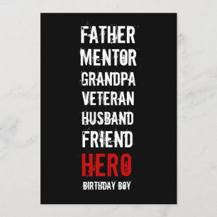 70th Birthday Hero Party Invitation