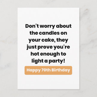70th Birthday Humour Card