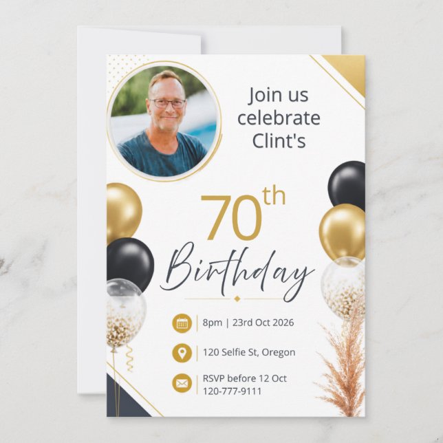 70th Birthday Invitation (Front)