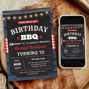 70th Birthday Invitation - Barbecue Party