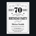 70th Birthday Invitation Black and White<br><div class="desc">70th Birthday Invitation Black and White Typography. Black and White Background. Adult Birthday. Male Men or Women Birthday. Kids Boy or Girl Lady Teen Teenage Bday Invite. 13th 15th 16th 18th 20th 21st 30th 40th 50th 60th 70th 80th 90th 100th. Any Age. For further customisation, please click the "Customise it"...</div>