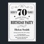 70th Birthday Invitation Black and White<br><div class="desc">70th Birthday Invitation Black and White Typography. Black and White Background. Adult Birthday. Male Men or Women Birthday. Kids Boy or Girl Lady Teen Teenage Bday Invite. 13th 15th 16th 18th 20th 21st 30th 40th 50th 60th 70th 80th 90th 100th. Any Age. For further customisation, please click the "Customise it"...</div>