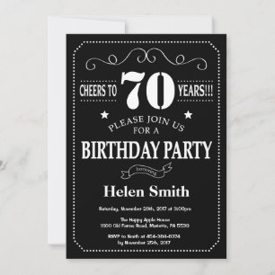 70th Birthday Invitation Chalkboard
