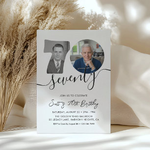 70th Birthday Invitation Two Photo Adult Birthday