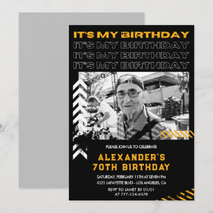 70th birthday invitations Men Photo Spray paint