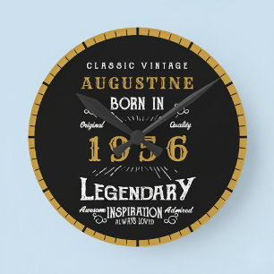 70th Birthday Legend Born 1956 Round Clock