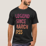 70th Birthday Legend Since March 1955 T-Shirt<br><div class="desc">70th Birthday Legend Since March 1955</div>