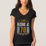 70th Birthday LIFE BEGINS AT 70 Funny Birthday T-Shirt<br><div class="desc">70th Birthday LIFE BEGINS AT 70 Funny Birthday</div>