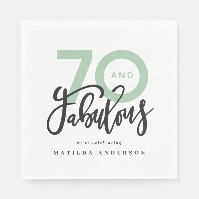 70th birthday making 70 look good modern napkin (Front)