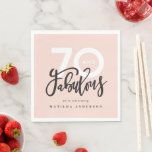 70th birthday making 70 look good modern napkin<br><div class="desc">Making 70 look,  seventy and fabulous modern typography birthday invitation. Modern script text on trend typography design. Part of a collection. Colours can be customised.</div>