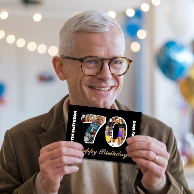 70th birthday mans Photo card 70 years old (Creator Uploaded)