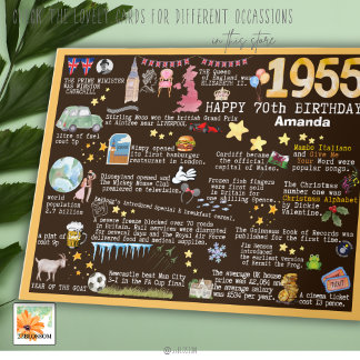 70th Birthday Milestone Birthday Card 1955 facts