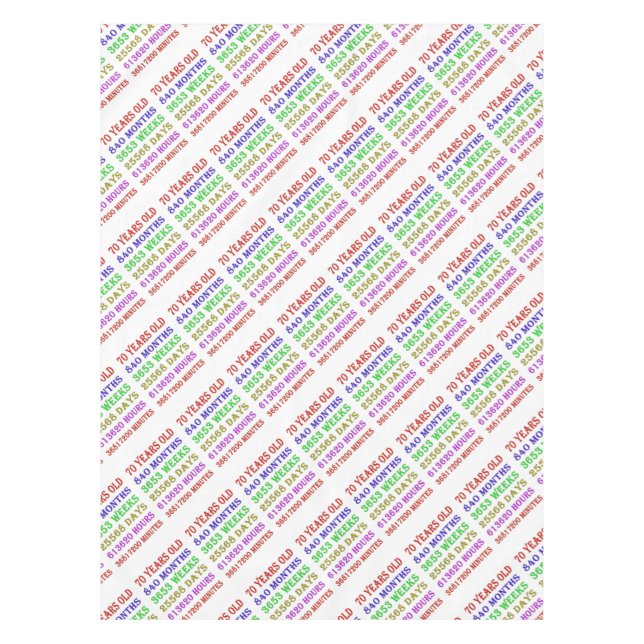 70th Birthday Milestones Tablecloth (Front)