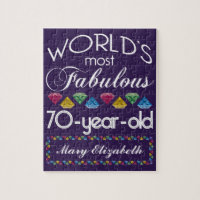 70th Birthday Most Fabulous Colourful Gems Purple