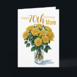 70th Birthday Mum Yellow Rose Bouquet Card<br><div class="desc">Celebrate your mum's milestone 70th birthday in the prettiest way with this beautiful watercolor yellow rose card! The delicate petals and a message saying "Happy 70th Birthday, Mum" in a script font will make her feel extra special on her big day. It's perfect for pairing with gifts or as a...</div>