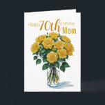 70th Birthday Mum Yellow Rose Bouquet Card<br><div class="desc">Celebrate your mum's milestone 70th birthday in the prettiest way with this beautiful watercolor yellow rose card! The delicate petals and a message saying "Happy 70th Birthday, Mum" in a script font will make her feel extra special on her big day. It's perfect for pairing with gifts or as a...</div>