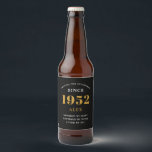 70th Birthday Name 1952 Black Elegant Chic Beer Bottle Label<br><div class="desc">A personalised elegant beer label that is easy to customise for that special occasion.</div>