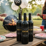 70th Birthday Name 1956 Black Gold Elegant Chic Wine Label<br><div class="desc">1956 Vintage 70th Birthday Black & Gold Elegant Wine Label. Celebrate your milestone with our exclusive 1956 Vintage 70th birthday wine label. The meticulously designed label with stunning black and gold hues effortlessly enhances the visual appeal of your favourite wine. The year 1956, prominently featured on the label, adds a...</div>