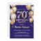70th Birthday Navy Blue and Gold Glitter Balloons