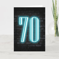 70th Birthday Neon Sign on Brick