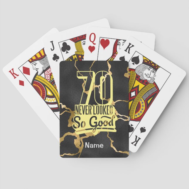 70th Birthday never looked so good Playing Cards (Back)