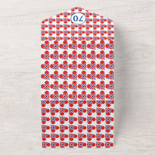 70th Birthday Norwegian Heart flag blue All In One Invitation