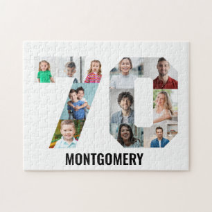 70th Birthday Number 70 Photo Collage 11 Photo Jigsaw Puzzle