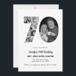 70th Birthday Number 70 Photo Collage Black White Invitation<br><div class="desc">Mark seventy years of wonderful memories and adventures with this captivating 70th Birthday Number Photo Collage. This customisable template is the perfect blend of creativity and sentiment, allowing you to create a truly memorable gift for your loved one's special day. Capture the essence of incredible years in a single masterpiece...</div>