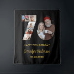 70th Birthday Number 70 Photo Collage Modern Black Tapestry<br><div class="desc">Mark seventy years of wonderful memories and adventures with this captivating 70th Birthday Number Photo Collage. This customisable template is the perfect blend of creativity and sentiment, allowing you to create a truly memorable gift for your loved one's special day. Capture the essence of incredible years in a single masterpiece...</div>