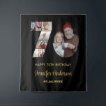 70th Birthday Number 70 Photo Collage Modern Black Tapestry<br><div class="desc">Mark seventy years of wonderful memories and adventures with this captivating 70th Birthday Number Photo Collage. This customisable template is the perfect blend of creativity and sentiment, allowing you to create a truly memorable gift for your loved one's special day. Capture the essence of incredible years in a single masterpiece...</div>