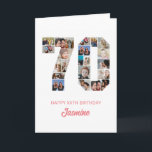 70th Birthday Number 70 Photo Collage Personalised Card<br><div class="desc">Celebrate momentous 70th Birthday with this cute card. It's a personalised photo collage birthday card that allows you to create a truly unique and memorable design. This customisable template lets you insert your own cherished photos, capturing the precious moments throughout the year. This custom card is perfect for commemorating your...</div>