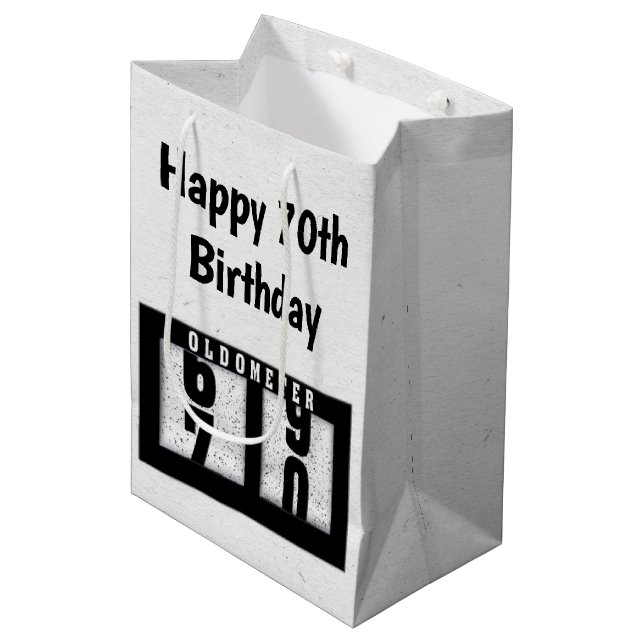 70th Birthday Odometer   Medium Gift Bag (Front Angled)