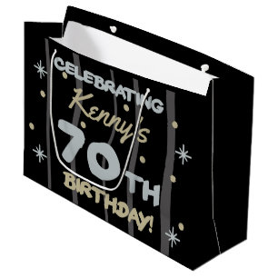 70th Birthday Party Add Your Name Large Gift Bag