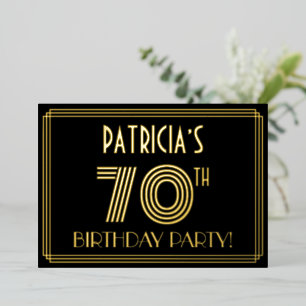 70th Birthday Party — Art Deco Style “70” + Name