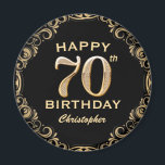 70th Birthday Party Black and Gold Glitter Frame Magnet<br><div class="desc">70th Birthday Party Black and Gold Glitter Frame Magnet. For further customisation,  please click the "Customise it" button and use our design tool to modify this template.</div>