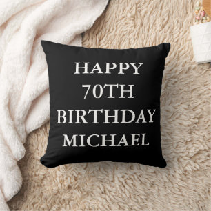 70th Birthday Party Celebration Black Adult Cushion