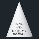 70th Birthday Party Celebration Elegant Adult Hat<br><div class="desc">Black and white celebration,  golfer,  elegant,  simple,  modern 70th Birthday party hats.</div>