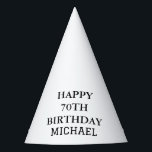 70th Birthday Party Celebration Elegant Adult Party Hat<br><div class="desc">Black and white celebration,  golfer,  elegant,  simple,  modern 70th Birthday party hats.</div>