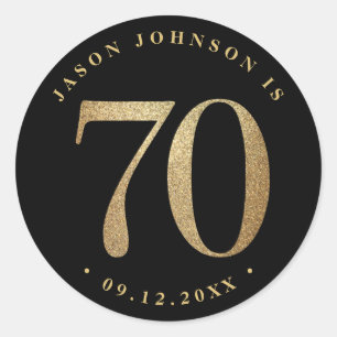 70th Birthday Party Classic Round Sticker