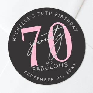 70th Birthday Party Classic Round Sticker