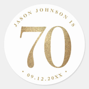70th Birthday Party Classic Round Sticker