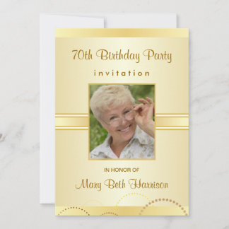 70th Birthday Party - Custom Photo Invitations