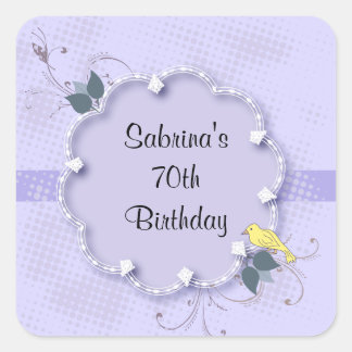 70th Birthday Party | DIY Text Square Sticker