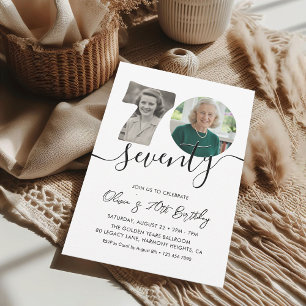 70th Birthday Party Elegant 2 Photo 70th Birthday Invitation