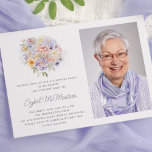 70th Birthday Party Flower Bouquet Photo Surprise Invitation<br><div class="desc">An elegant watercolor floral bouquet of vintage flowers decorates the top of this 70th birthday surprise party invitation. The soft pastel flowers are accented with modern line art. The birthday celebrant's name is written in a modern,  simple script. There are matching signs and party decorations available.</div>
